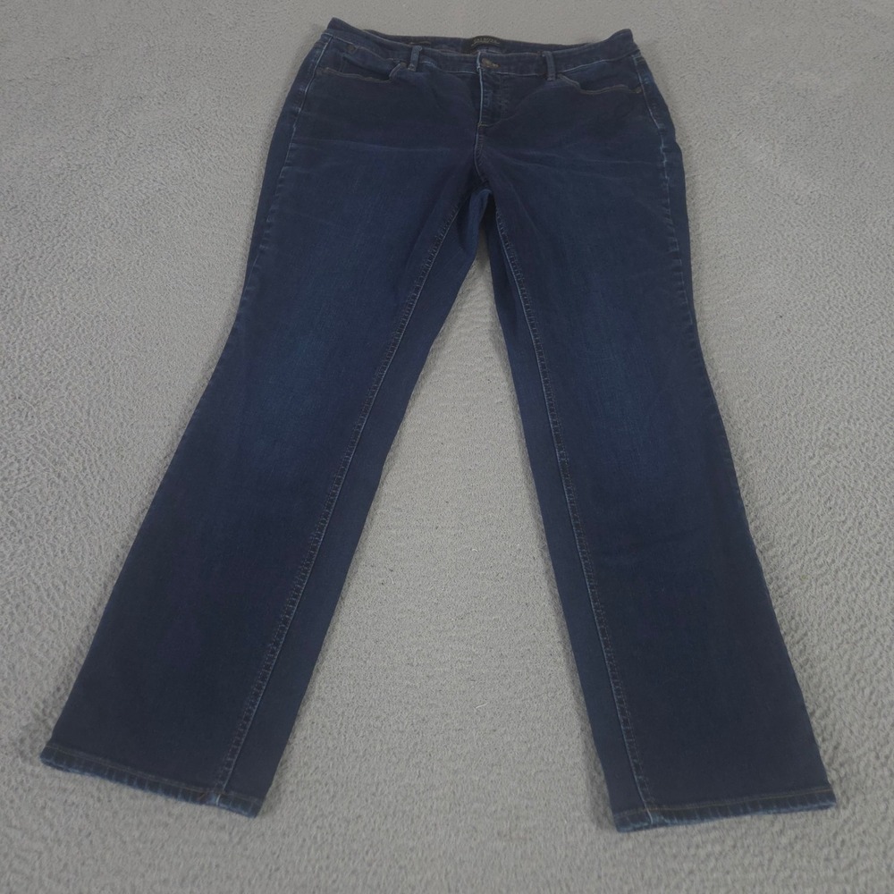 Talbots Jeans Womens 14W Blue Flawless Five-Pocket Straight Leg Stretch Denim